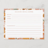 Groovy Boho Orange Wildblume Dusche Rezeptkarte Postkarte (Vorderseite)