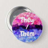 Groovy Boho Quirky Retro Floral Allesexual Prix Button (Vorne & Hinten)