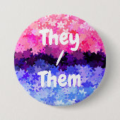 Groovy Boho Quirky Retro Floral Allesexual Prix Button (Vorderseite)