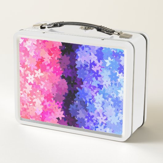 Groovy Boho Quirky Retro Floral Allesexual Prix Metall Brotdose (Rückseite)