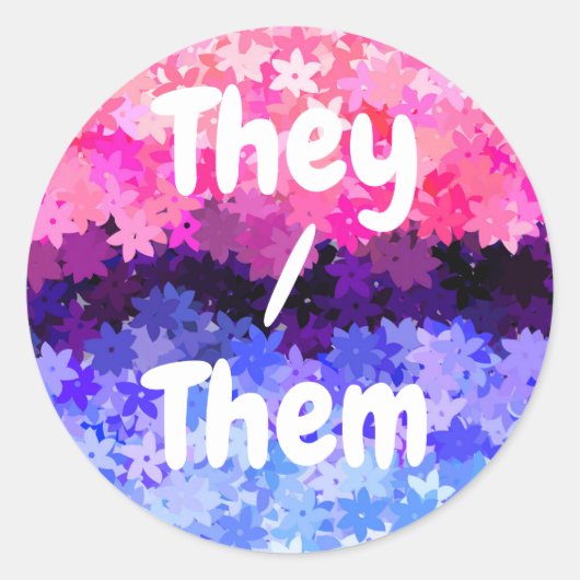 Groovy Boho Quirky Retro Floral Allesexual Prix Runder Aufkleber (Vorderseite)