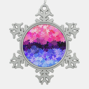 Groovy Boho Quirky Retro Floral Allesexual Prix Schneeflocken Zinn-Ornament