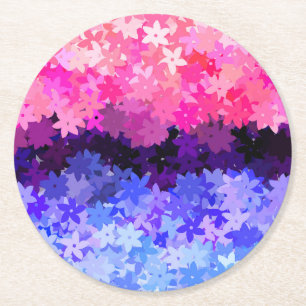 Groovy Boho Quirky Retro Floral Omnisexuelle Stolz Runder Pappuntersetzer
