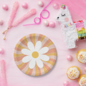 Groovy Boho Retro Daisy Sunshine Pappteller (Party)