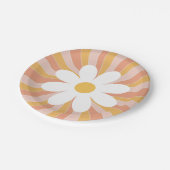 Groovy Boho Retro Daisy Sunshine Pappteller (Schrägansicht)