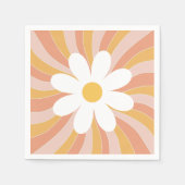 Groovy Boho Retro Daisy Sunshine Serviette (Vorderseite)