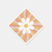 Groovy Boho Retro Daisy Sunshine Serviette (Ecke)