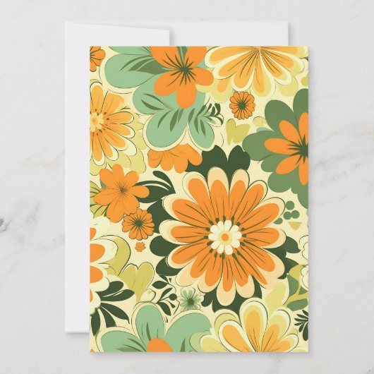 Groovy Boho Retro Floral Wedding Save The Date (Rückseite)