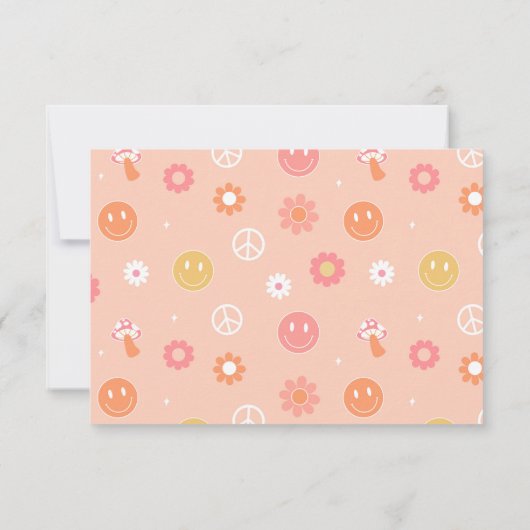 Groovy Boho Retro Hippie Dankeschön an die Karten (Rückseite)