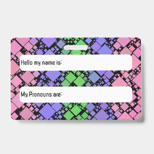 Groovy Boho Retro Mod Geometric Trigender Pride Ausweis