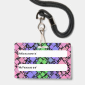 Groovy Boho Retro Mod Geometric Trigender Pride Ausweis (Rückseite mit Lanyard)