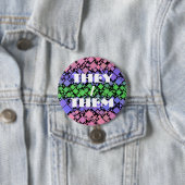 Groovy Boho Retro Mod Geometric Trigender Pride Button (Beispiel)