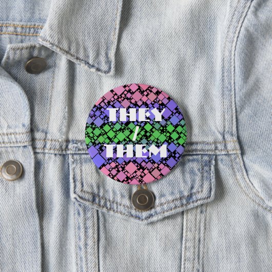 Groovy Boho Retro Mod Geometric Trigender Pride Button (Beispiel)
