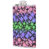 Groovy Boho Retro Mod Geometric Trigender Pride Flachmann (Links)