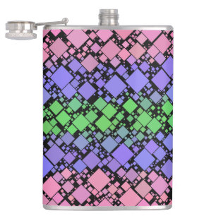 Groovy Boho Retro Mod Geometric Trigender Pride Flachmann