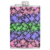 Groovy Boho Retro Mod Geometric Trigender Pride Flachmann (Vorderseite)