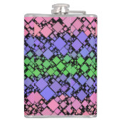 Groovy Boho Retro Mod Geometric Trigender Pride Flachmann (Rückseite)