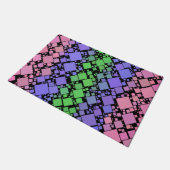 Groovy Boho Retro Mod Geometric Trigender Pride Fußmatte (Schrägansicht)