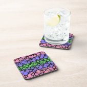 Groovy Boho Retro Mod Geometric Trigender Pride Getränkeuntersetzer (Rechte Seite)