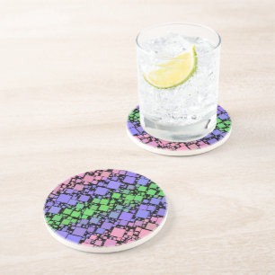 Groovy Boho Retro Mod Geometric Trigender Pride Getränkeuntersetzer