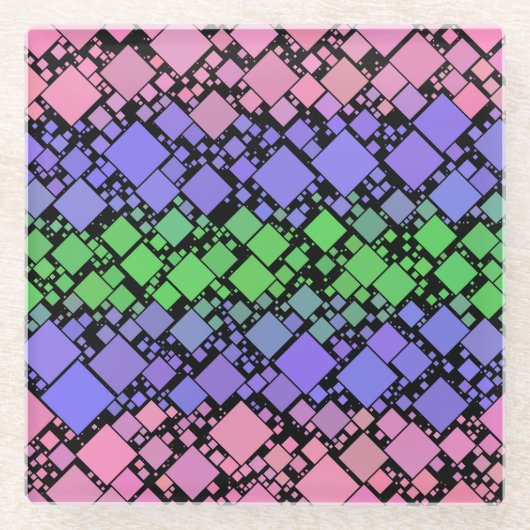 Groovy Boho Retro Mod Geometric Trigender Pride Glasuntersetzer (Vorderseite)
