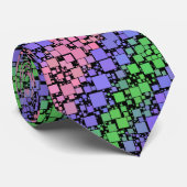 Groovy Boho Retro Mod Geometric Trigender Pride Krawatte (Gerollt)
