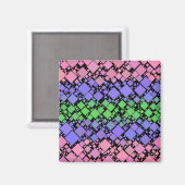 Groovy Boho Retro Mod Geometric Trigender Pride Magnet (Vorderseite/Rückseite)