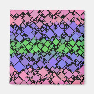 Groovy Boho Retro Mod Geometric Trigender Pride Magnet