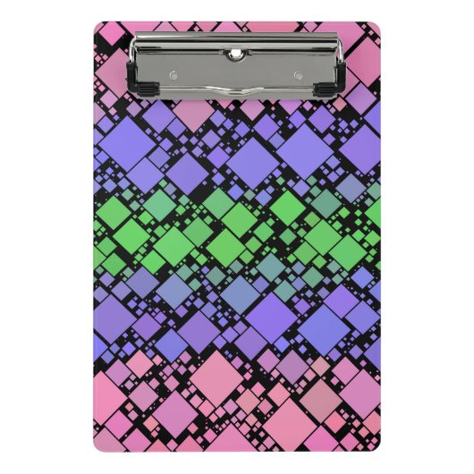Groovy Boho Retro Mod Geometric Trigender Pride Mini Klemmbrett (Vorderseite)