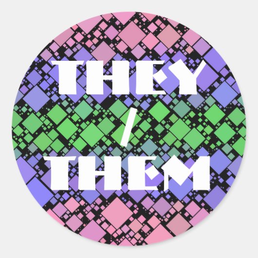 Groovy Boho Retro Mod Geometric Trigender Pride Runder Aufkleber (Vorderseite)