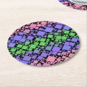 Groovy Boho Retro Mod Geometric Trigender Pride Runder Pappuntersetzer