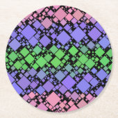 Groovy Boho Retro Mod Geometric Trigender Pride Runder Pappuntersetzer (Vorderseite)