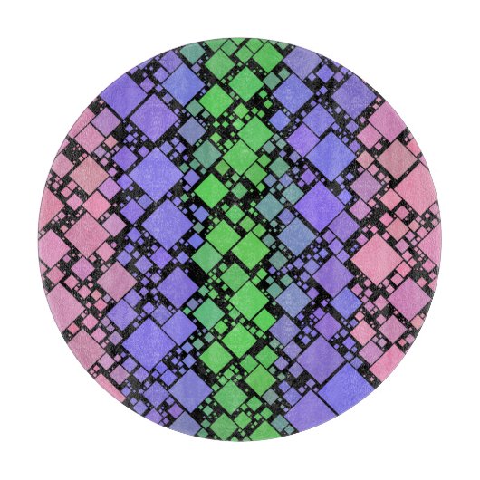 Groovy Boho Retro Mod Geometric Trigender Pride Schneidebrett (Vorderseite)