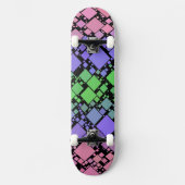 Groovy Boho Retro Mod Geometric Trigender Pride Skateboard (Vorderseite)