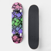 Groovy Boho Retro Mod Geometric Trigender Pride Skateboard (Vorderseite)