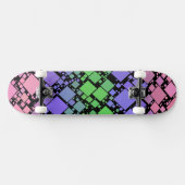 Groovy Boho Retro Mod Geometric Trigender Pride Skateboard (Horizontal)