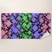 Groovy Boho Retro Mod Geometric Trigender Pride Strandtuch (Vorderseite)