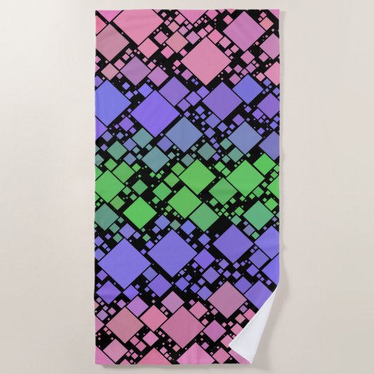 Groovy Boho Retro Mod Geometric Trigender Pride Strandtuch (Vorderseite)