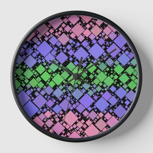 Groovy Boho Retro Mod Geometric Trigender Pride Uhr (Vorderseite)