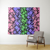 Groovy Boho Retro Mod Geometric Trigender Pride Wandteppich (Beispiel (Horizontal))