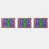 Groovy Boho Retro Mod Geometric Trigender Pride Wandteppich Mit Holzrahmen (Dreifach)