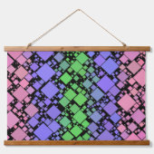 Groovy Boho Retro Mod Geometric Trigender Pride Wandteppich Mit Holzrahmen (Vorderseite 2)