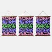 Groovy Boho Retro Mod Geometric Trigender Pride Wandteppich Mit Holzrahmen (Dreifach)