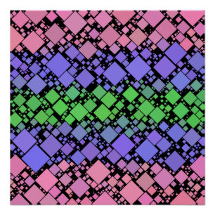 Groovy Boho Retro Mod Geometrische Trigender Pride Poster