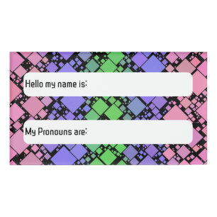 Groovy Boho Retro Mod Geometrische Trigender-Stolz Namenschild