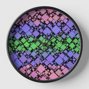 Groovy Boho Retro Mod Geometrische Trigender-Stolz Uhr