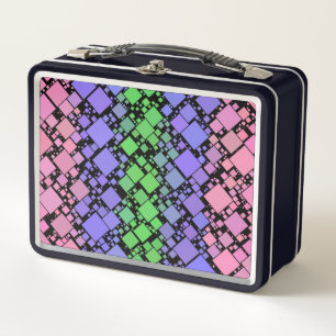 Groovy Boho Retro Mod Geometrischer Trigender-Stol Metall Brotdose