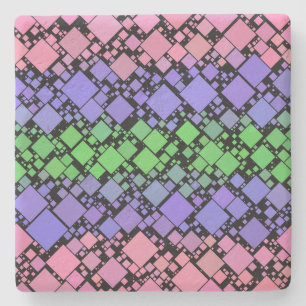 Groovy Boho Retro Mod Geometrischer Trigender-Stol Steinuntersetzer