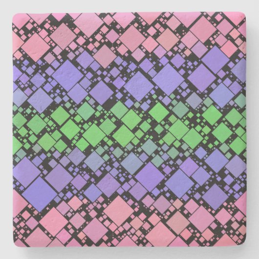 Groovy Boho Retro Mod Geometrischer Trigender-Stol Steinuntersetzer (Vorderseite)