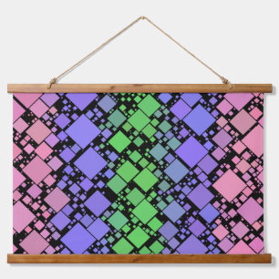 Groovy Boho Retro Mod Geometrischer Trigender-Stol Wandteppich Mit Holzrahmen